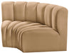 Meridian Furniture - Arc Velvet Modular Sofa in Camel - 103Camel-S2B - GreatFurnitureDeal