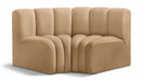 Meridian Furniture - Arc Velvet Modular Sofa in Camel - 103Camel-S2B - GreatFurnitureDeal