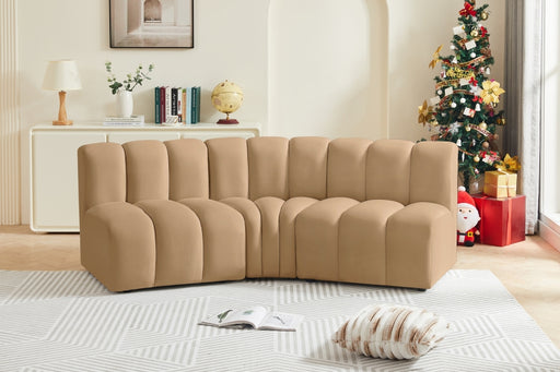 Meridian Furniture - Arc Velvet Modular Sofa in Camel - 103Camel-S3B - GreatFurnitureDeal