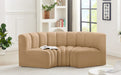 Meridian Furniture - Arc Velvet Modular Sofa in Camel - 103Camel-S3C - GreatFurnitureDeal