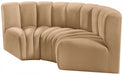 Meridian Furniture - Arc Velvet Modular Sofa in Camel - 103Camel-S3C - GreatFurnitureDeal