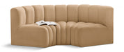 Meridian Furniture - Arc Velvet Modular Sofa in Camel - 103Camel-S3C - GreatFurnitureDeal