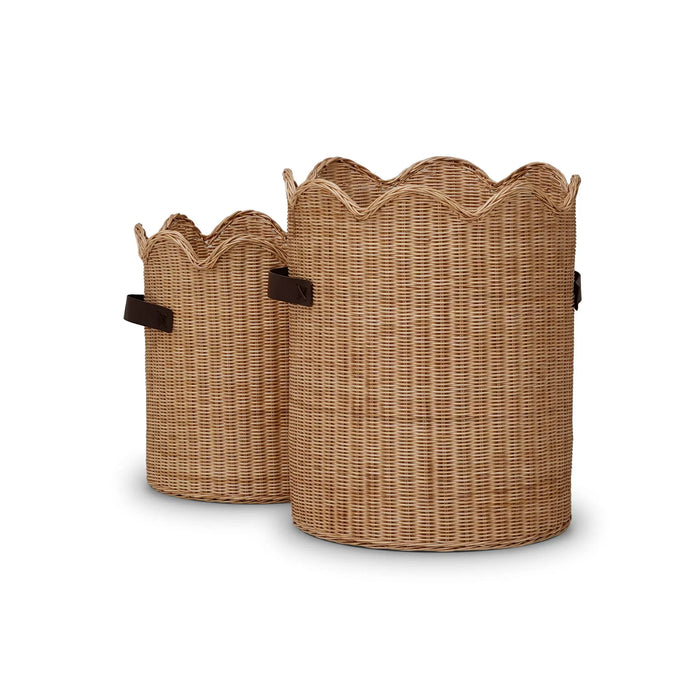 Bramble - Scalloped Laundry Baskets Set of 2 - BR-28446------ - GreatFurnitureDeal