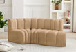 Meridian Furniture - Arc Velvet Modular Sofa in Camel - 103Camel-S3D - GreatFurnitureDeal