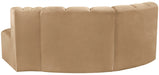 Meridian Furniture - Arc Velvet Modular Sofa in Camel - 103Camel-S3D - GreatFurnitureDeal