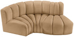 Meridian Furniture - Arc Velvet Modular Sofa in Camel - 103Camel-S3D - GreatFurnitureDeal