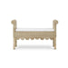 Bramble - Newport Scalloped Bench in Rattan Natural w/ Arctic White Performance Fabric - 28447RNATSF204---- - GreatFurnitureDeal