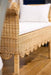 Bramble - Newport Scalloped Bench in Rattan Natural w/ Arctic White Performance Fabric - 28447RNATSF204---- - GreatFurnitureDeal