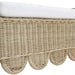 Bramble - Newport Scalloped Bench in Rattan Natural w/ Arctic White Performance Fabric - 28447RNATSF204---- - GreatFurnitureDeal