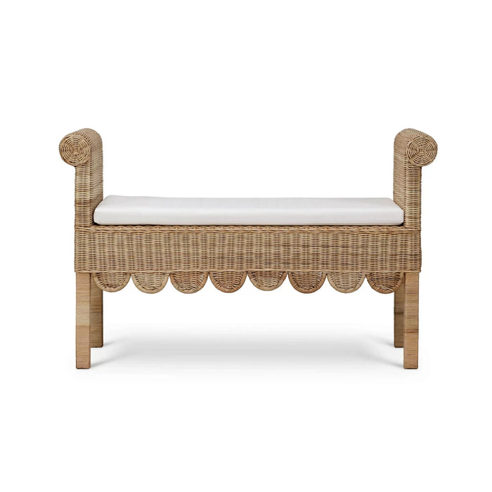 Bramble - Newport Scalloped Rattan Bench - BR-28447 - GreatFurnitureDeal