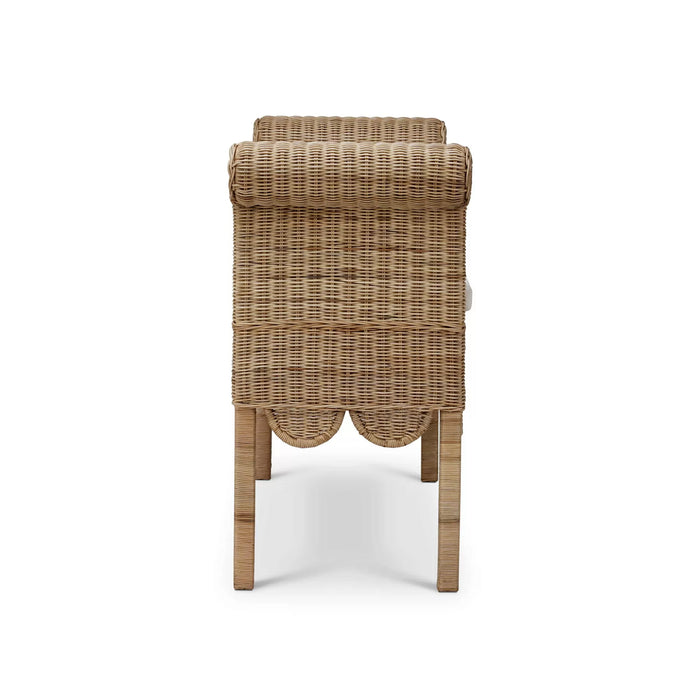 Bramble - Newport Scalloped Rattan Bench - BR-28447 - GreatFurnitureDeal