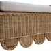 Bramble - Newport Scalloped Bench in Rattan Natural w/ Arctic White Performance Fabric - 28447RNATSF204---- - GreatFurnitureDeal