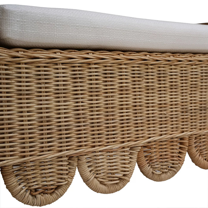 Bramble - Newport Scalloped Rattan Bench - BR-28447 - GreatFurnitureDeal