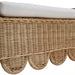 Bramble - Newport Scalloped Bench in Rattan Natural w/ Arctic White Performance Fabric - 28447RNATSF204---- - GreatFurnitureDeal