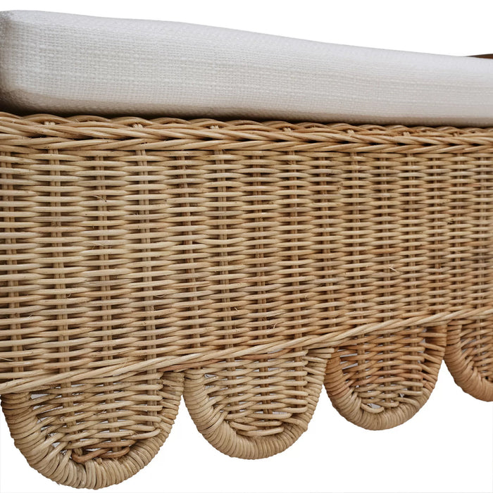 Bramble - Newport Scalloped Rattan Bench - BR-28447 - GreatFurnitureDeal