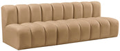 Meridian Furniture - Arc Velvet Modular Sofa in Camel - 103Camel-S3F - GreatFurnitureDeal