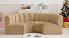 Meridian Furniture - Arc Velvet 4 Piece Sectional in Camel - 103Camel-S4C - GreatFurnitureDeal