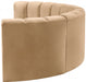 Meridian Furniture - Arc Velvet 4 Piece Sectional in Camel - 103Camel-S4C - GreatFurnitureDeal