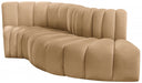 Meridian Furniture - Arc Velvet 4 Piece Sectional in Camel - 103Camel-S4D - GreatFurnitureDeal