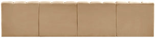 Meridian Furniture - Arc Velvet 4 Piece Sectional in Camel - 103Camel-S4E - GreatFurnitureDeal