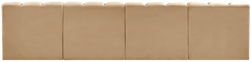 Meridian Furniture - Arc Velvet 4 Piece Sectional in Camel - 103Camel-S4E - GreatFurnitureDeal