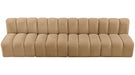 Meridian Furniture - Arc Velvet 4 Piece Sectional in Camel - 103Camel-S4E - GreatFurnitureDeal