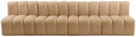 Meridian Furniture - Arc Velvet 4 Piece Sectional in Camel - 103Camel-S4E - GreatFurnitureDeal