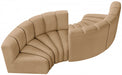 Meridian Furniture - Arc Velvet 4 Piece Sectional in Camel - 103Camel-S4F - GreatFurnitureDeal