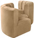 Meridian Furniture - Arc Velvet 4 Piece Sectional in Camel - 103Camel-S4F - GreatFurnitureDeal