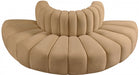 Meridian Furniture - Arc Velvet 4 Piece Sectional in Camel - 103Camel-S4G - GreatFurnitureDeal