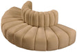 Meridian Furniture - Arc Velvet 4 Piece Sectional in Camel - 103Camel-S4G - GreatFurnitureDeal