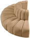 Meridian Furniture - Arc Velvet 4 Piece Sectional in Camel - 103Camel-S4G - GreatFurnitureDeal