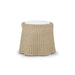 Bramble - Newport in Rattan Natural Round Small Ottoman w/ w/ Arctic White Performance Fabric - 28456RNATSF204---- - GreatFurnitureDeal