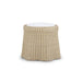 Bramble - Newport in Rattan Natural Round Small Ottoman w/ w/ Arctic White Performance Fabric - 28456RNATSF204---- - GreatFurnitureDeal