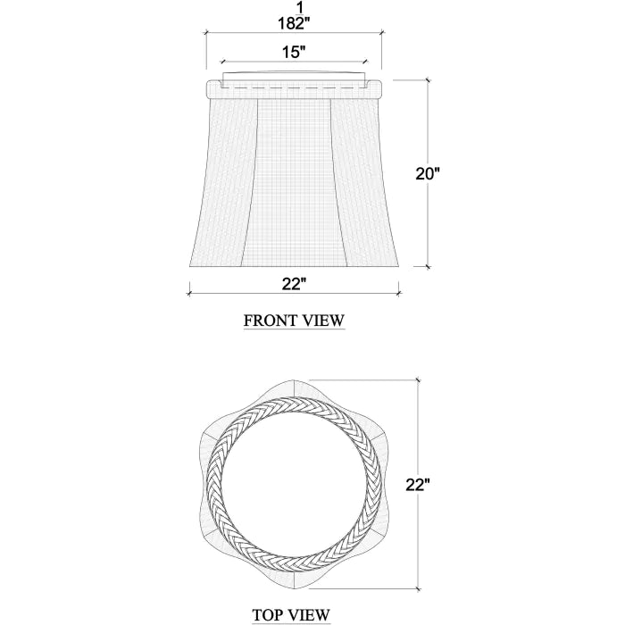 Bramble - Newport in Rattan Natural Round Small Ottoman w/ w/ Arctic White Performance Fabric - 28456RNATSF204---- - GreatFurnitureDeal