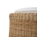 Bramble - Newport in Rattan Natural Round Small Ottoman w/ w/ Arctic White Performance Fabric - 28456RNATSF204---- - GreatFurnitureDeal
