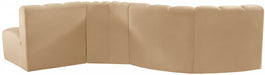 Meridian Furniture - Arc Velvet 5 Piece Sectional in Camel - 103Camel-S5B - GreatFurnitureDeal