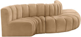 Meridian Furniture - Arc Velvet 5 Piece Sectional in Camel - 103Camel-S5B - GreatFurnitureDeal