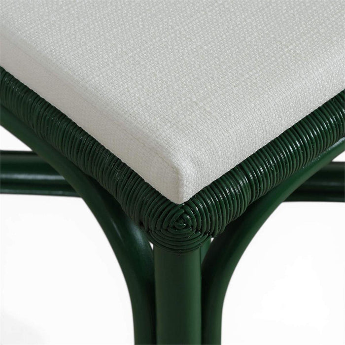 Bramble - Oceana Rattan Dining Chair in Jade Green w/ Arctic White Performance Fabric (Set of 2) - 28458JGRSF204----