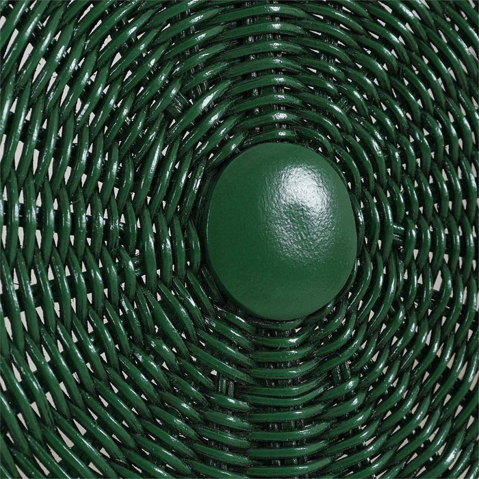 Bramble - Oceana Rattan Dining Chair in Jade Green w/ Arctic White Performance Fabric (Set of 2) - 28458JGRSF204----