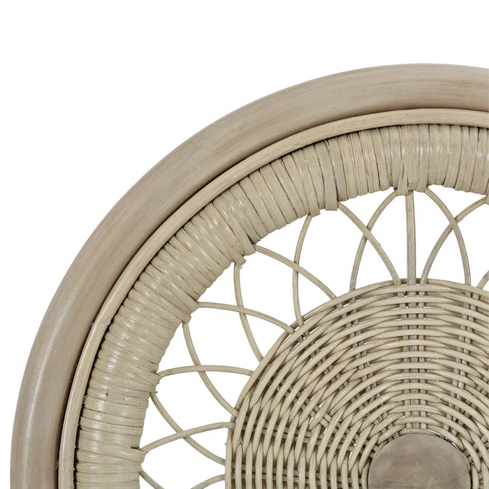 Bramble - Oceana Rattan Dining Chair in Natural Rattan w/ Arctic White Performance Fabric -Set of 2- 28458RNATSF204---- - GreatFurnitureDeal