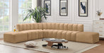 Meridian Furniture - Arc Velvet 7 Piece Sectional in Camel - 103Camel-S7A - GreatFurnitureDeal