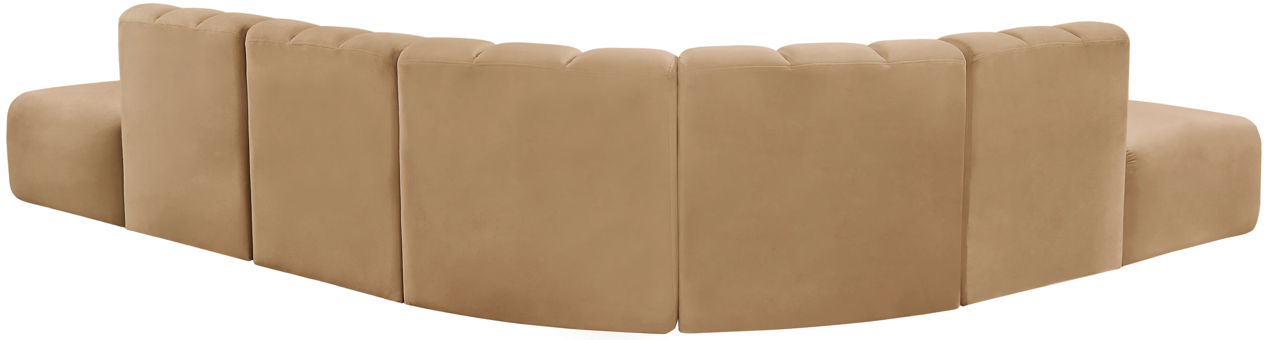 Meridian Furniture - Arc Velvet 7 Piece Sectional in Camel - 103Camel-S7A - GreatFurnitureDeal