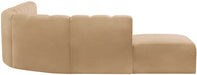 Meridian Furniture - Arc Velvet 7 Piece Sectional in Camel - 103Camel-S7A - GreatFurnitureDeal