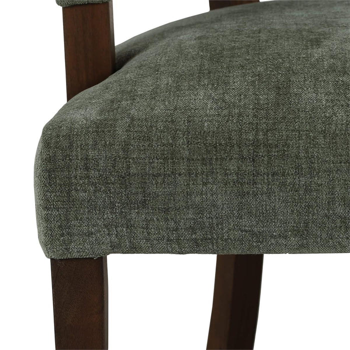 Bramble - Genevieve Dining Chair in Walnut w/ Thames Moss Green Performance Fabric (Set of 2) - 28467WLTSF244----
