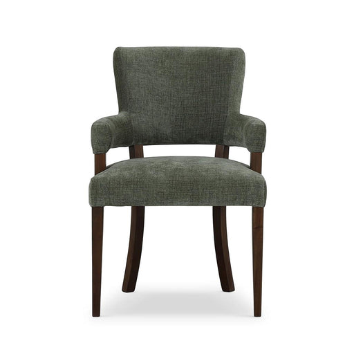 Bramble - Genevieve Dining Chair in Walnut w/ Thames Moss Green Performance Fabric (Set of 2) - 28467WLTSF244---- - GreatFurnitureDeal