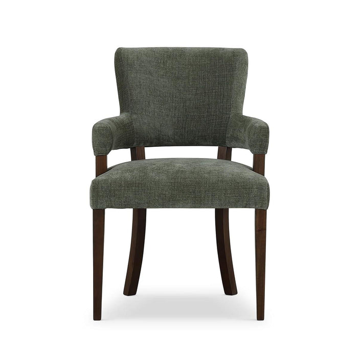 Bramble - Genevieve Dining Chair in Walnut w/ Thames Moss Green Performance Fabric (Set of 2) - 28467WLTSF244----