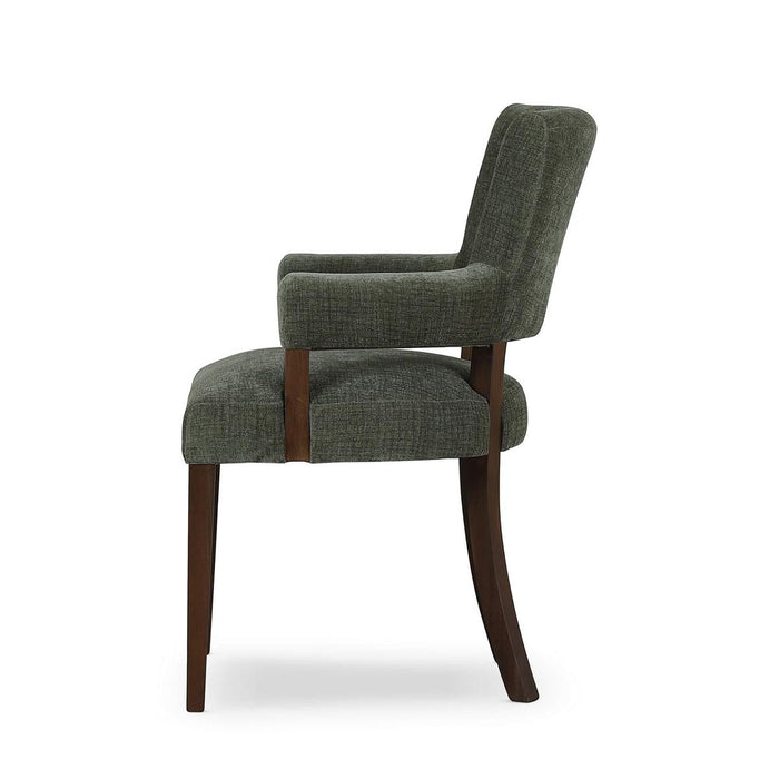 Bramble - Genevieve Dining Chair in Walnut w/ Thames Moss Green Performance Fabric (Set of 2) - 28467WLTSF244----