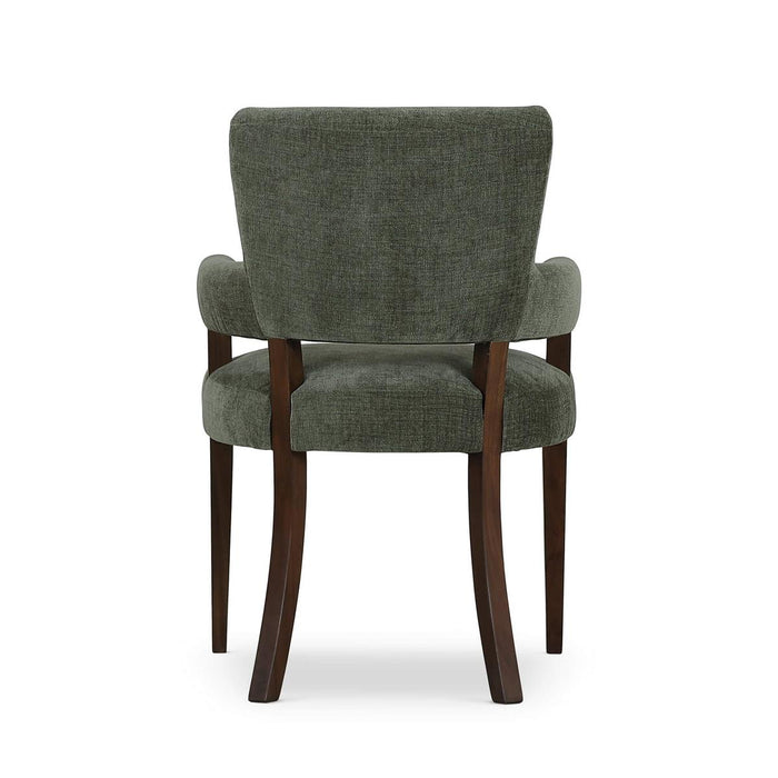 Bramble - Genevieve Dining Chair in Walnut w/ Thames Moss Green Performance Fabric (Set of 2) - 28467WLTSF244----