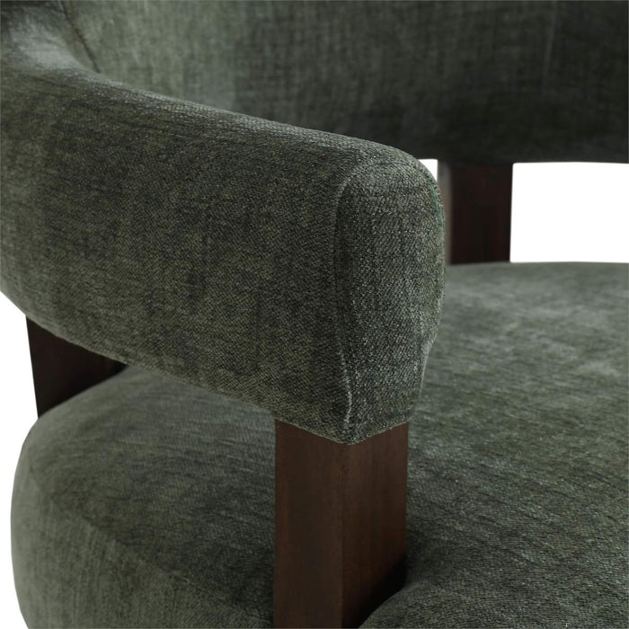 Bramble - Genevieve Dining Chair in Walnut w/ Thames Moss Green Performance Fabric (Set of 2) - 28467WLTSF244----